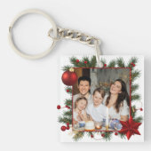 New year Frame with Red Star  Photo Family 2026 Sleutelhanger (voorkant)