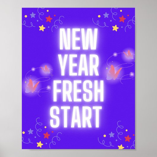 : New Year, Fresh Start – Inspirational wall art  Poster (Voorkant)