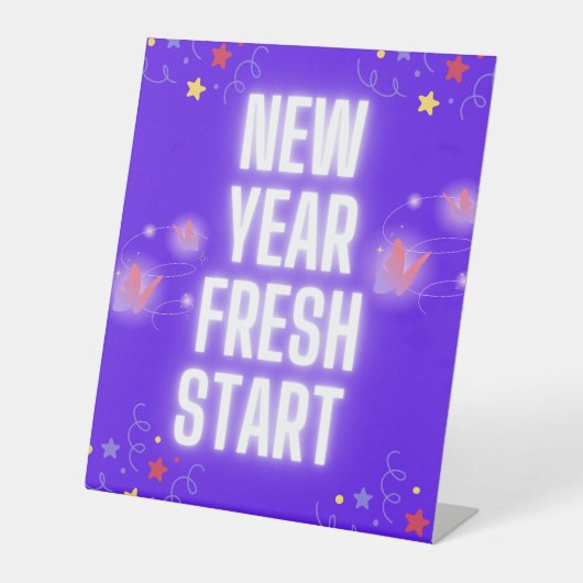 New year Fresh start  Reclamebord Met Voetstuk (Voorkant)