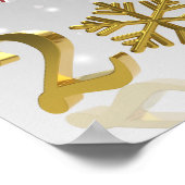 New Year Golden 2026 with Snowflake and Santa Hat Poster (Hoek)