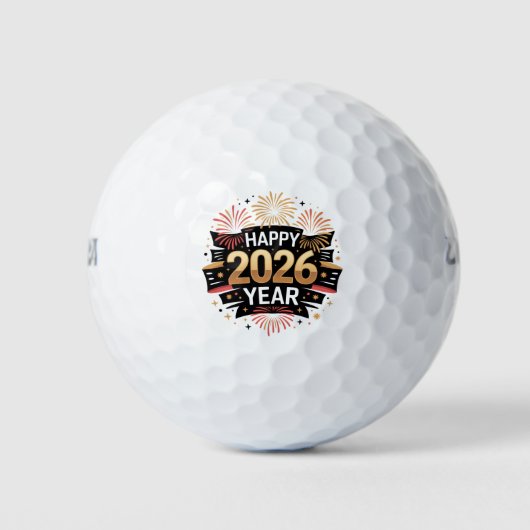 New Year Golf Ball 2026 Golfballen (Voorkant)