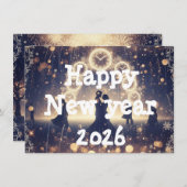 New year greeting 2026 feestdagenkaart (Voorkant / Achterkant)