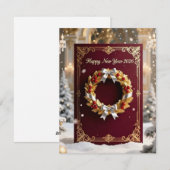 New Year Greeting Card Feestdagenkaart (Voorkant / Achterkant)