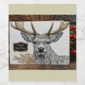 New Year greeting label Wijn Etiket (Enkel label)