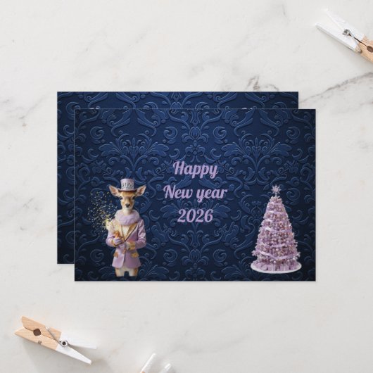 New year greeting lol dog kaart (Voorkant / Achterkant in situ)