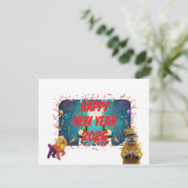 New year greeting lol feestdagenkaart (Staand voorkant)