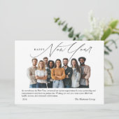 New Year Greetings Photo with Art Deco Greeting Kaart (Staand voorkant)