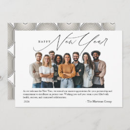 New Year Greetings Photo with Art Deco Greeting Kaart