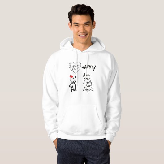 NEW YEAR hoodies trendy fun cool (Voorkant volledig)