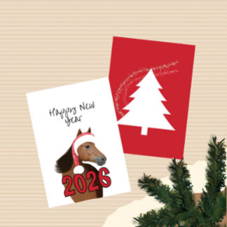 New Year horse Kaart