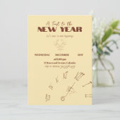 New Year Invitation Kaart (Staand voorkant)