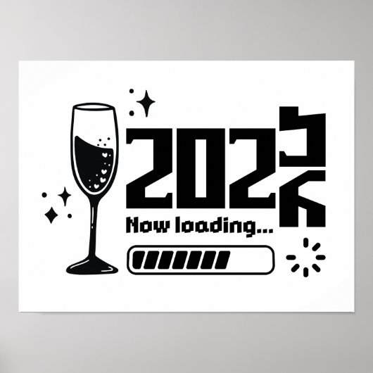 New Year Loading 2026 – Minimal Gamer Design Poster (Voorkant)