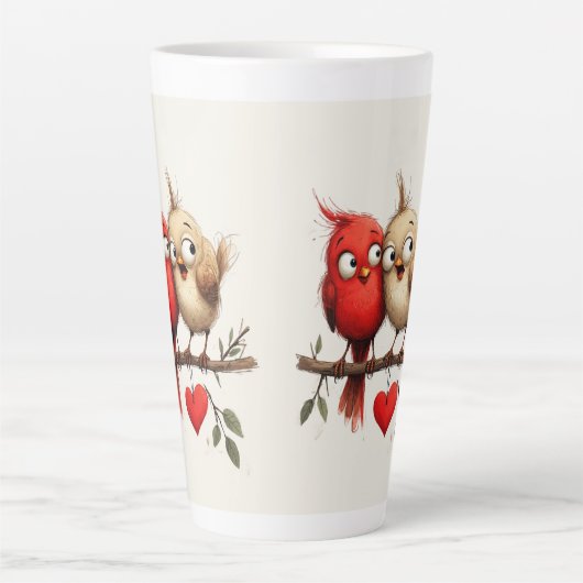 New Year, Love, Birds Latte Mok (Voorkant)