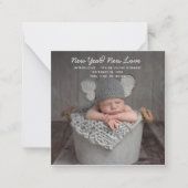 New Year Love Holiday Geboortedatum Foto Notitiekaartje (Voorkant)