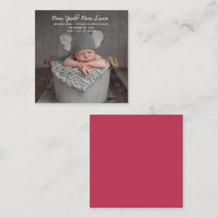 New Year Love Holiday Geboortedatum Foto Notitiekaartje