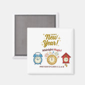 New Year Midnight Magic Time Telling Game Magnet (Voorkant / Achterkant)