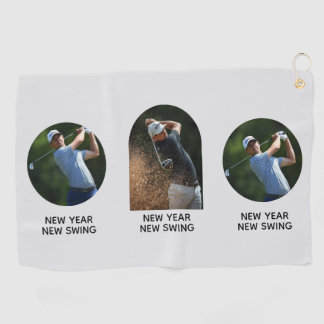 New Year motivational custom add your own photo Golfhanddoek