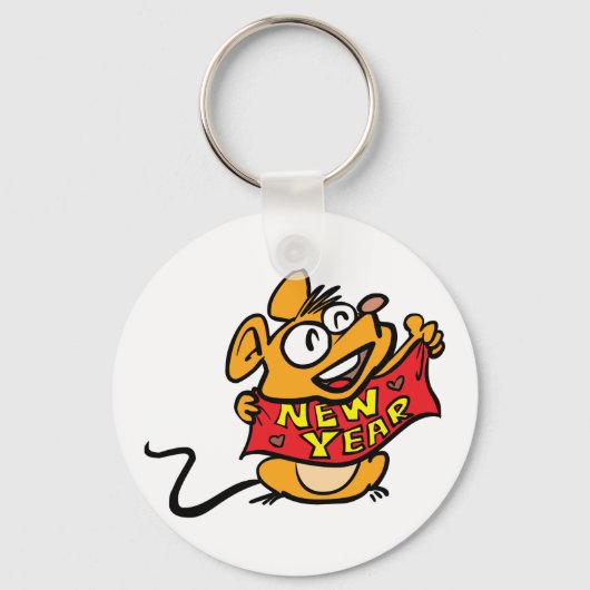 New Year Mouse Sleutelhanger (Achterkant)