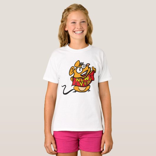 New Year Mouse T-shirt (Voorkant volledig)
