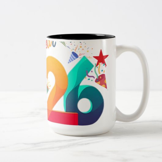 new year mug  tweekleurige koffiemok (Rechts)