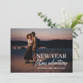 New Year New Adventures Big Photo Verloving Kaart (Staand voorkant)