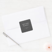New Year New Adventures | Charcoal Gray Holiday Vierkante Sticker (Envelop)