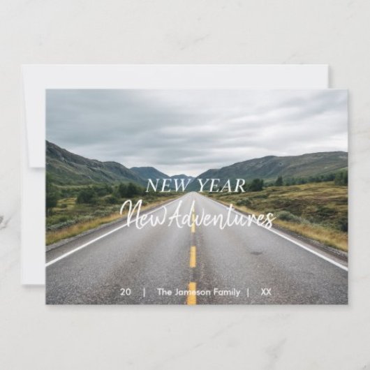 New Year New Adventures | Photo Folded Feestdagen Kaart