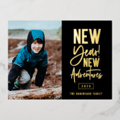 New Year New Adventures Photo Folie Feestdagen Briefkaart (Voorkant)