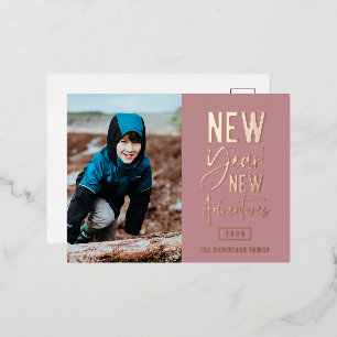 New Year New Adventures Photo Folie Feestdagen Briefkaart