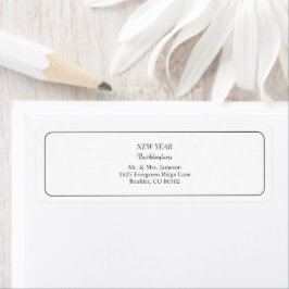 New Year New Adventures | White Return Address Etiket