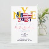 New Year New America Patriottische New Years Eve P Kaart (Staand voorkant)