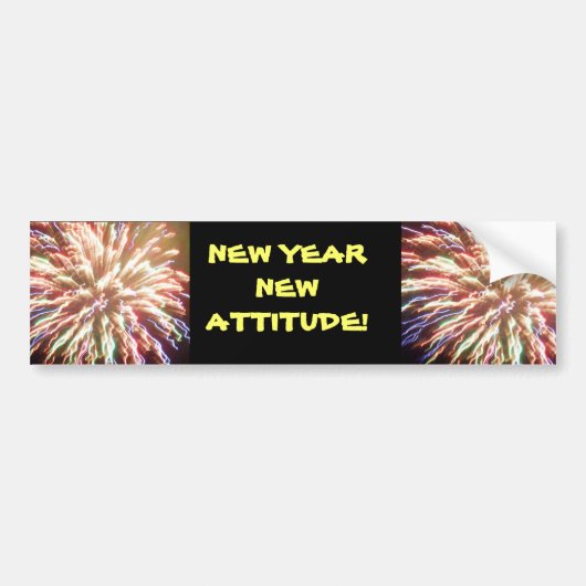 NEW YEAR, NEW ATTITUDE  BUMPERSTICKER (Voorkant)