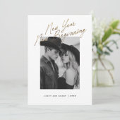 New Year New Beginning Holiday Engagement Design Feestdagenkaart (Staand voorkant)