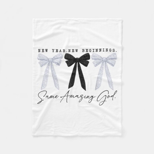 New Year New Beginnings Same Amazing God Coquette Fleece Deken (Voorkant)