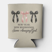 New Year New Beginnings Same Amazing God Religious Blikjeskoeler (Voorkant)