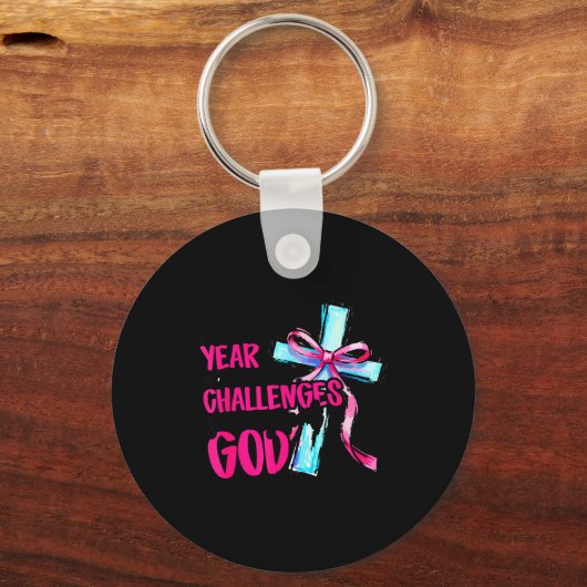 New Year New Challenges Same Great God Happy New Y Sleutelhanger (Voorkant)