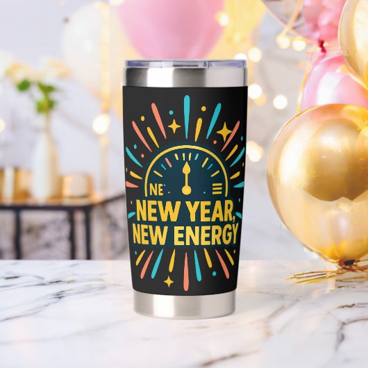 New Year, New Energy Geïsoleerde Drinkbeker (Vrijgezellenfeest (Gedraaid)  )
