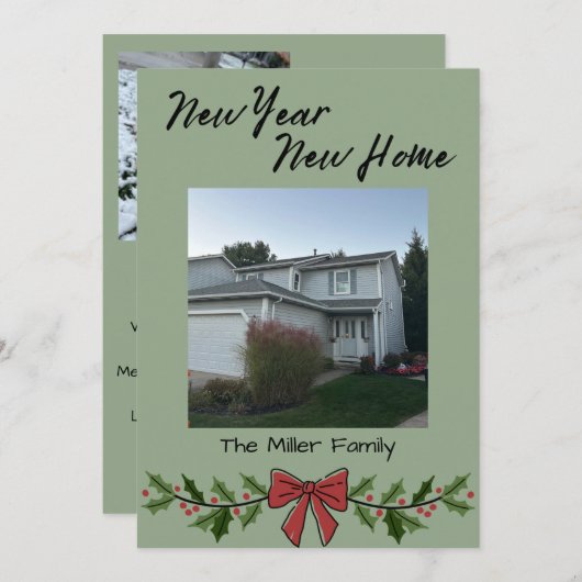 New Year New Home Christmas Card Feestdagenkaart (Voorkant / Achterkant)