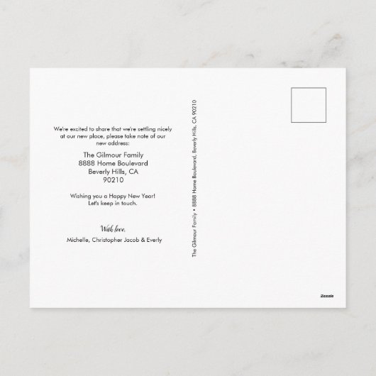 New Year New Home Family Foto en House Holiday C Feestdagenkaart (Achterkant)