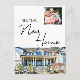New Year New Home Family Foto en House Holiday C Feestdagenkaart