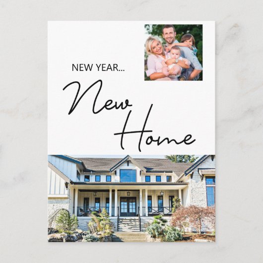 New Year New Home Family Foto en House Holiday C Feestdagenkaart (Voorkant)