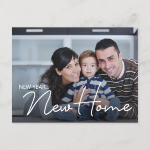 New Year New Home Family Foto New Address Holiday Feestdagenkaart