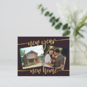 New Year New Home Photo Moving Announca Briefkaart (Staand voorkant)