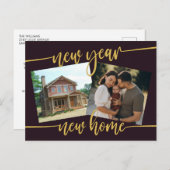 New Year New Home Photo Moving Announca Briefkaart (Voorkant / Achterkant)