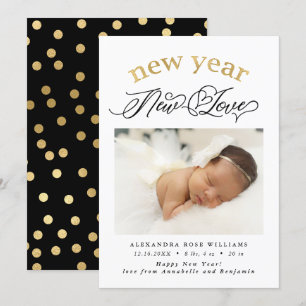 New Year New Love Birth Foto Aankondiging