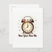 New Year New Me Invitation Uitnodiging Briefkaart (Voorkant / Achterkant)