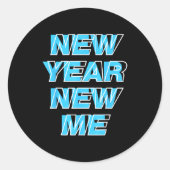 New Year New Me  Ronde Sticker (Voorkant)