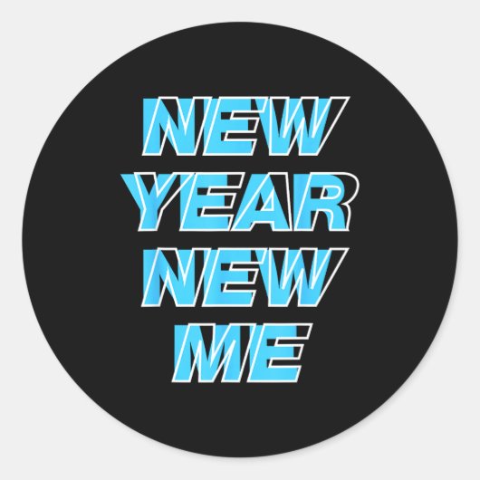 New Year New Me  Ronde Sticker (Voorkant)