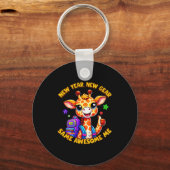 New Year New Same Awesome Me Giraffe Kids Sleutelhanger (Voorkant)