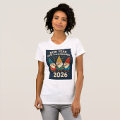 New Year, New Shenanigans 2026 Gnome Party Tee T-shirt (Voorkant volledig)
